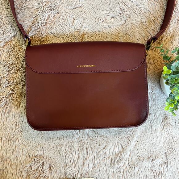 NWOT Lucky Brand Maya 100% Leather Ruby Wine Crossbody Purse - Picture 10 of 14
